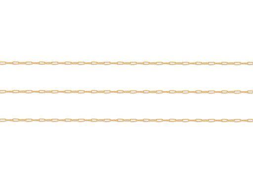 Gold paper-clip chain on a white background