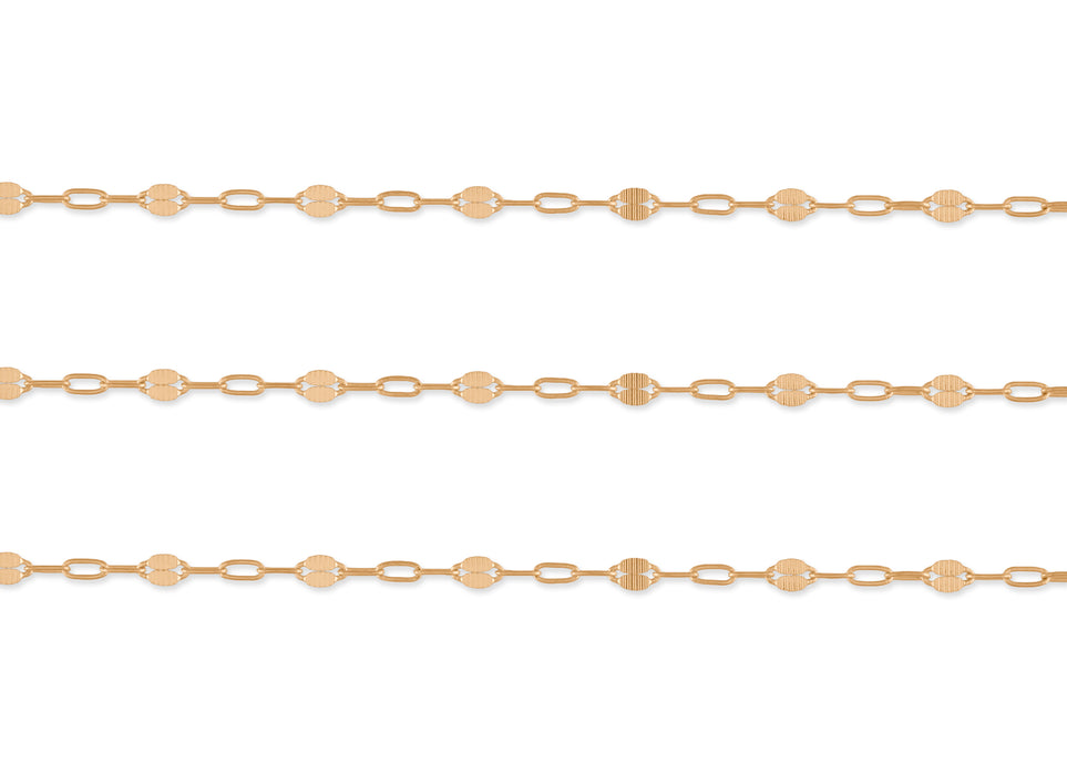 5.25mm Hammered Paper-Clip Chain By the Inch