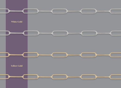 RIVA 2.1mm x 7.6mm paperclip chain By the Inch in recycled gold