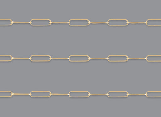 RIVA 2.1mm x 7.6mm paperclip chain By the Inch in recycled gold