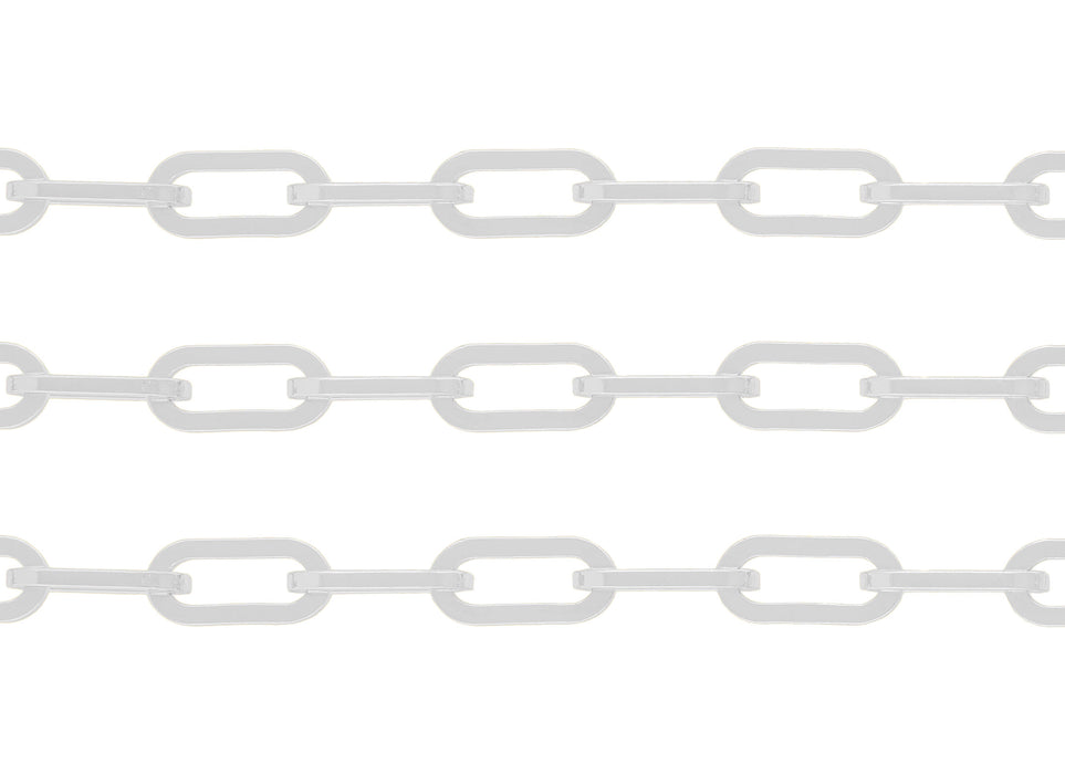 7.9mm Flat Paper Clip Chain By the Inch