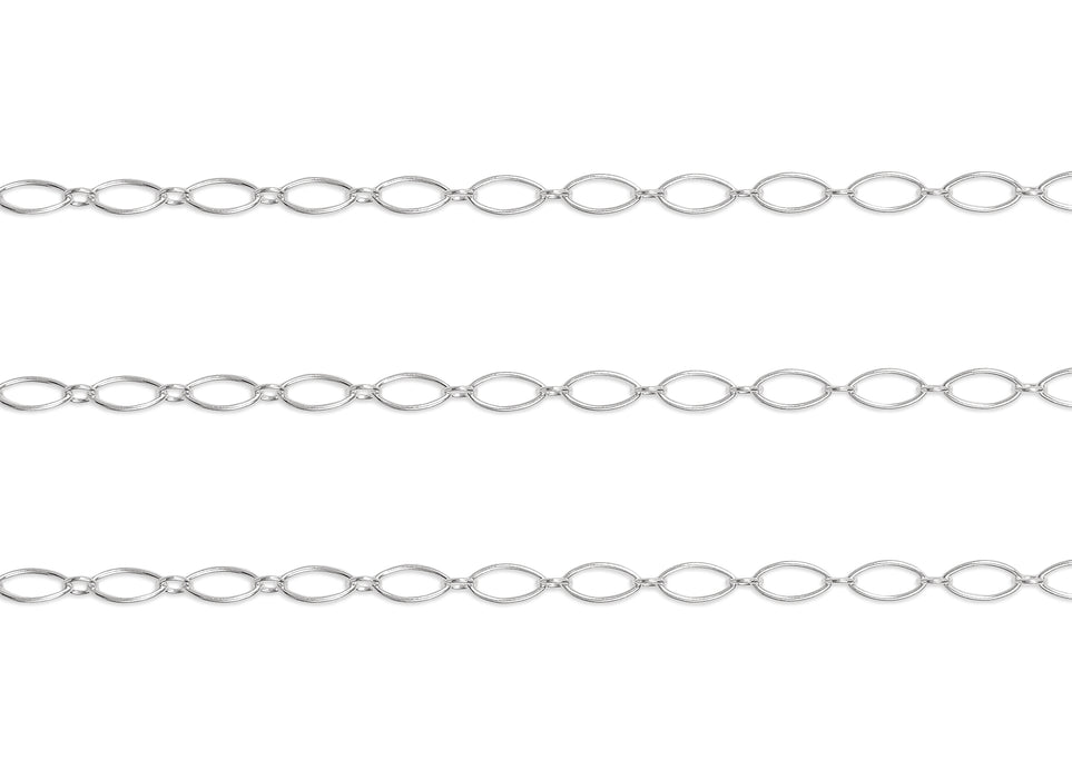 2.7mm, 3mm Figaro Chain By the Inch Sterling Silver Necklace Jewelry Riva Ethical Bulk Made in USA, Brooklyn NY