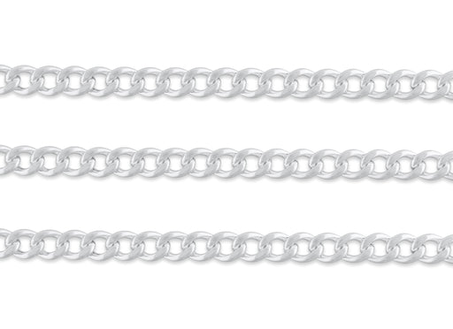 7.96mm, 8mm Curb Chain By the Inch Sterling Silver Necklace Jewelry Riva Ethical Bulk Made in USA, Brooklyn NY