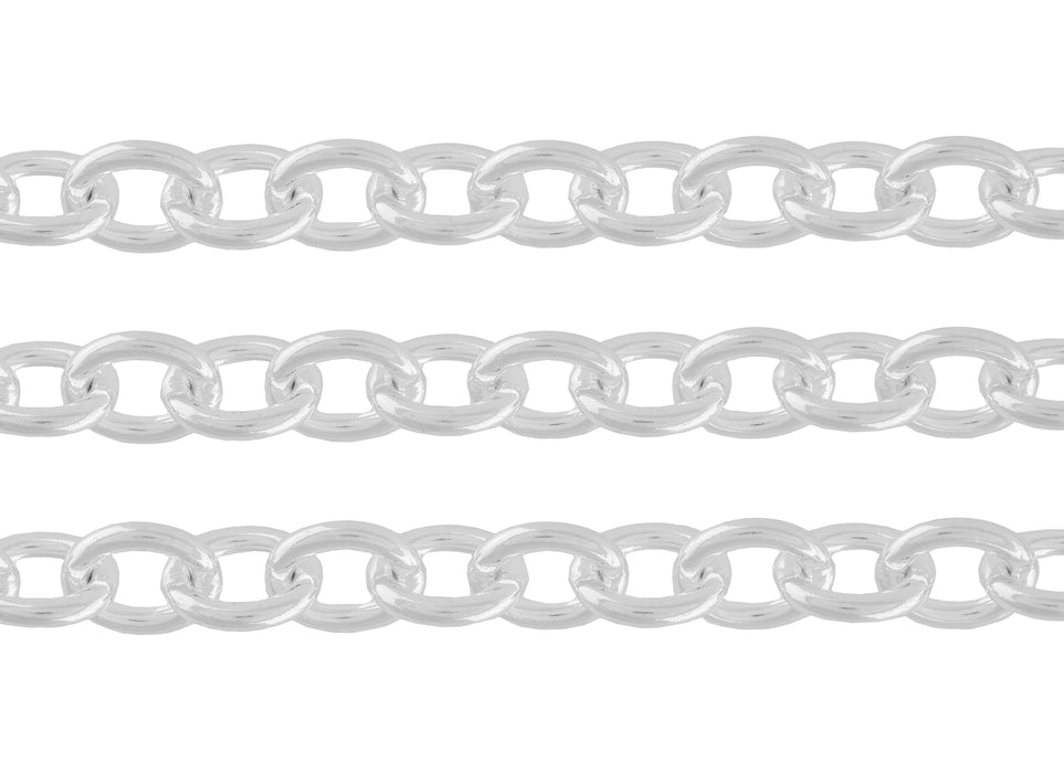 8.5mm Cable Chain By the Inch Sterling Silver Necklace Jewelry Riva Ethical Bulk Made in USA, Brooklyn NY