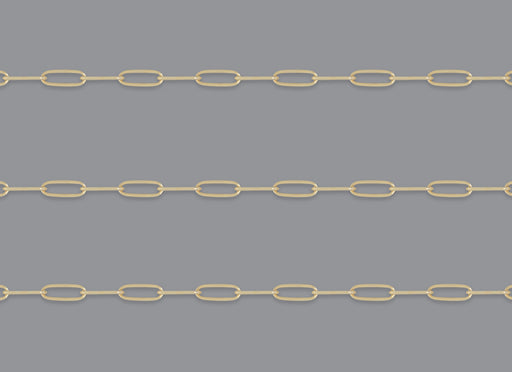 RIVA 2.1mm x 5.4mm paperclip chain By the Inch in recycled gold