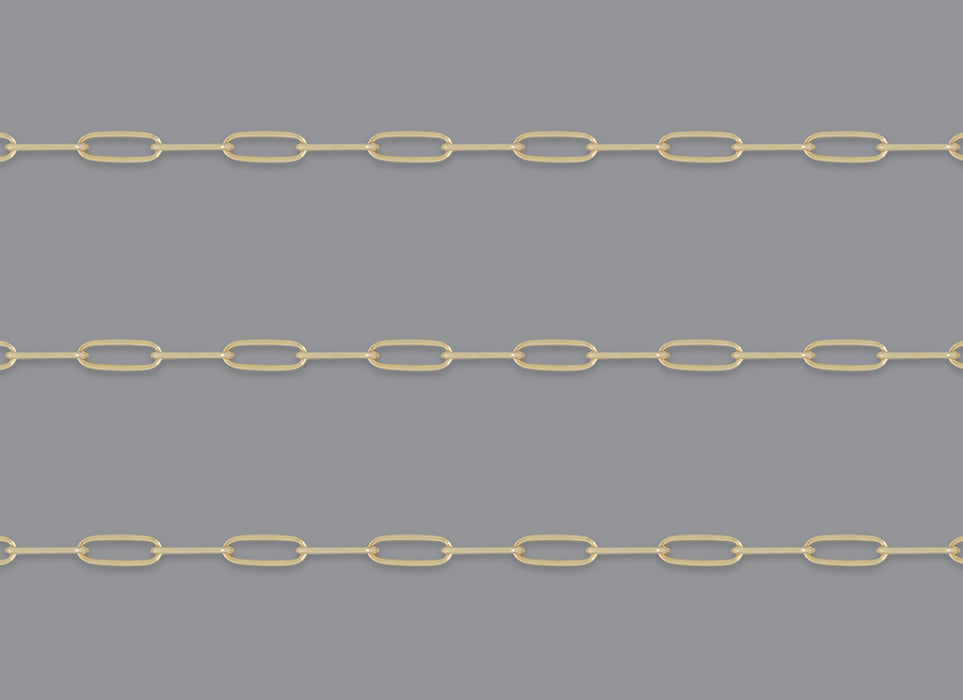 RIVA 2.1mm x 5.4mm paperclip chain By the Inch in recycled gold