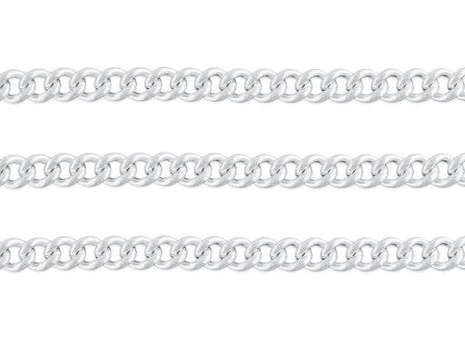 9.0mm Curb Chain By the Inch Sterling Silver Necklace Jewelry Riva Ethical Bulk Made in USA, Brooklyn NY