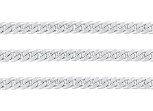 9.7mm, 10mm Curb Chain By The inch Sterling Silver Necklace Jewelry Riva Ethical Bulk Made in USA, Brooklyn NY