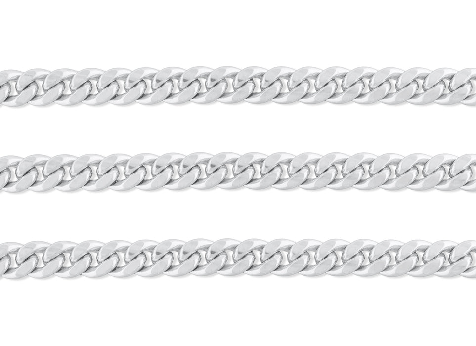 9.7mm, 10mm Curb Chain By The inch Sterling Silver Necklace Jewelry Riva Ethical Bulk Made in USA, Brooklyn NY