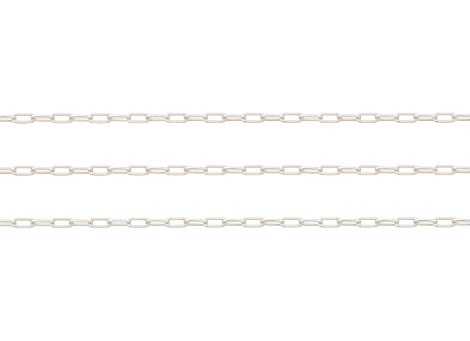 2.6mm Flat Square Paperclip Chain By the Inch