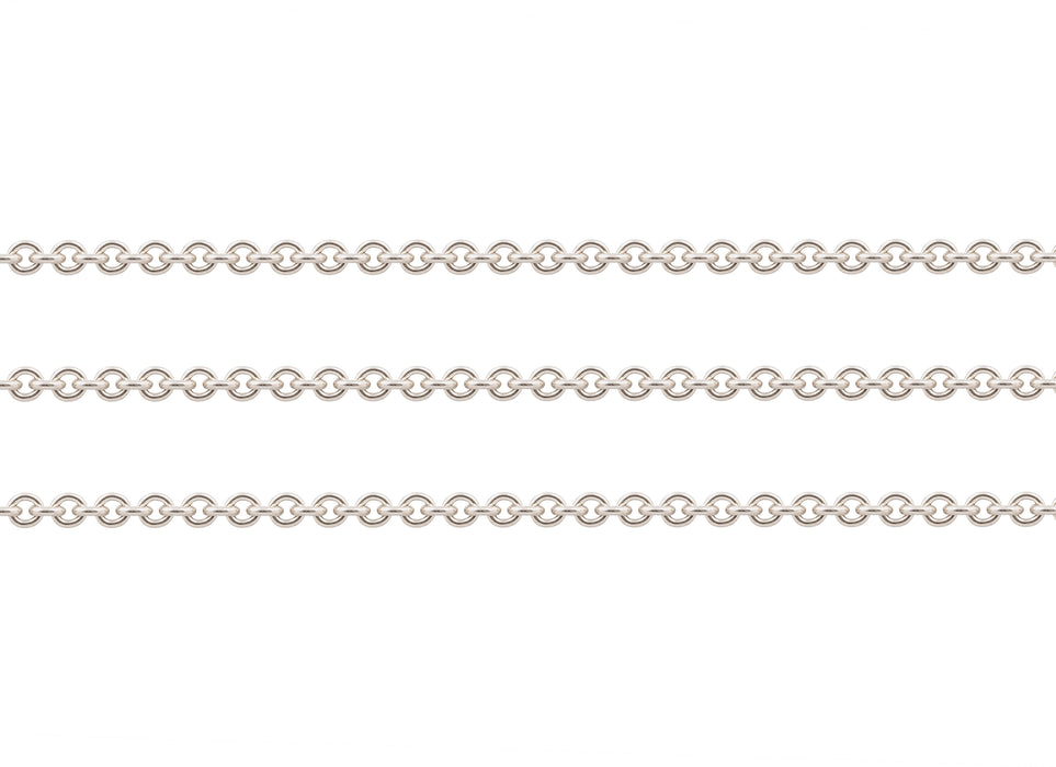 Silver chain on a white background