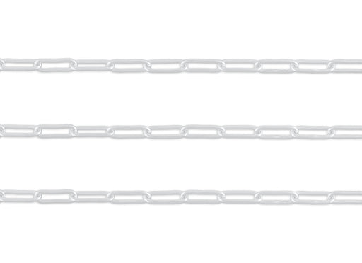 5.9mm, 6mm Round Paperclip Chain By the Inch Sterling Silver Necklace Jewelry Riva Ethical Bulk Made in USA, Brooklyn NY