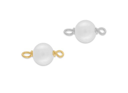 A pearl connector made with 14K gold wire, Gold filled wire, Sterling Silver wire. Permanent Jewelry making supplies