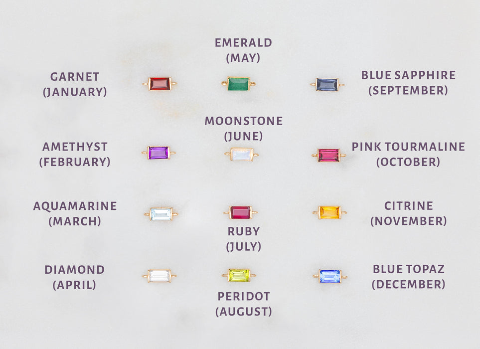 Baguette Birthstone Connector