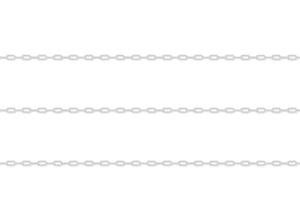 1.7mm Round-Wire Paper Clip Chain in Sterling Silver By the Inch