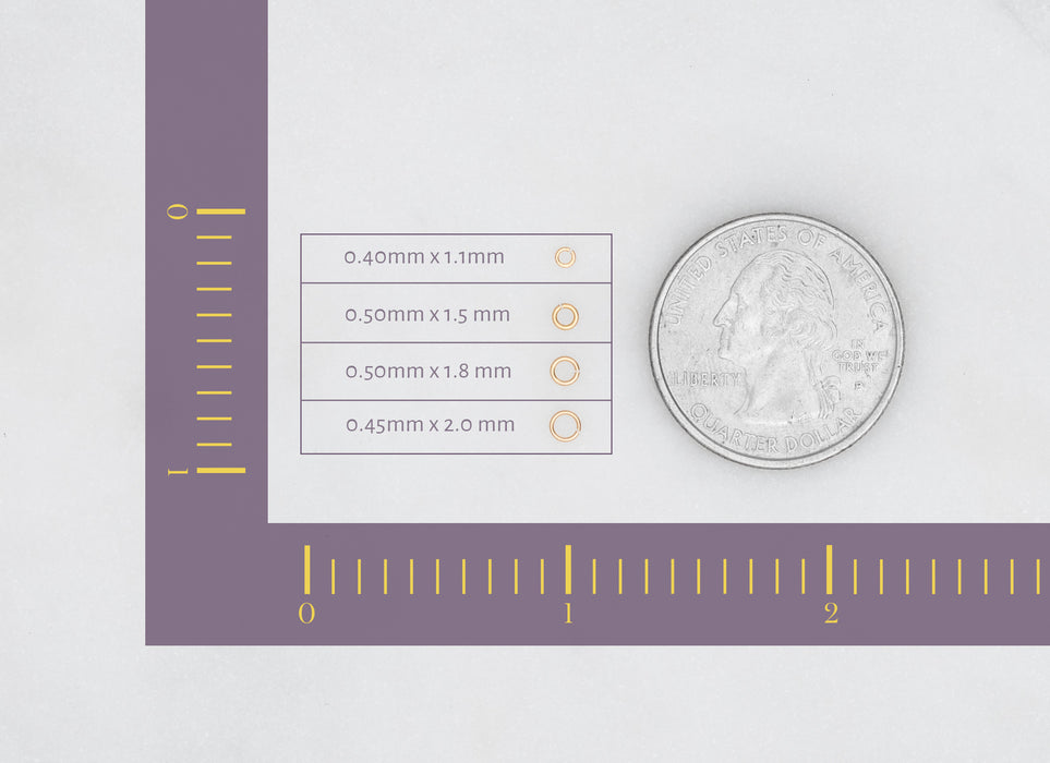 Round 14K gold Jump rings wholesale jewelry findings