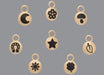 RIVA - 14K Gold Classic Round Emoji Charms set