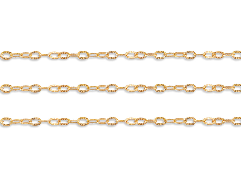Gold chain on a white background