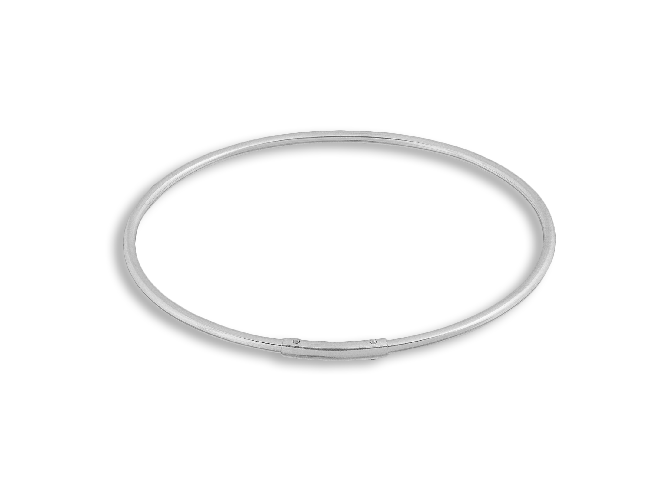 Silver bangle on a white background