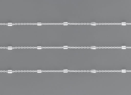 3.66mm Cylindrical Satellite Chain By the Inch Sterling Silver Necklace Jewelry Riva Ethical Bulk Made in USA, Brooklyn NY