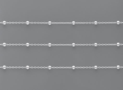 4mm Disco Ball Satellite Chain By the Inch Sterling Silver Necklace Jewelry Riva Ethical Bulk Made in USA, Brooklyn NY