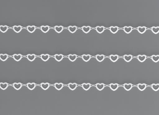 8.8mm, 9mm Heart Connector Chain By the Inch Sterling Silver Necklace Jewelry Riva Ethical Bulk Made in USA, Brooklyn NY