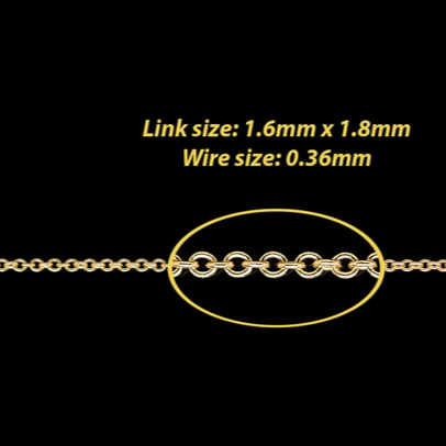 1.6mm Cable Chain in Fairmined Gold By the Inch