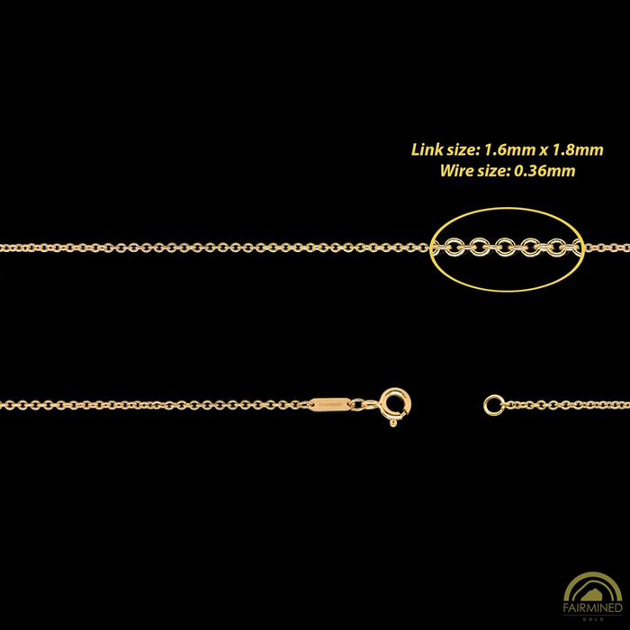 1.6mm Cable Chain in Fairmined Gold