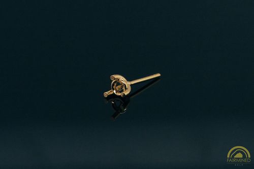 Photo of 3.6mm Round 3-Prong Fairmined Gold Stud Earring Mountings from RIVA Precision