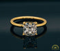 Photo of Cushion Diamond Solitaire Engagement Ring Mounting in Fairmined Yellow Gold from RIVA Precision