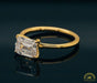 Alternate view of East-West Emerald Cut Diamond Solitaire Engagement Ring Mounting in Fairmined Yellow Gold from RIVA Precision