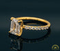 Alternate view of Fairmined Gold Emerald Cut Diamond Pavé Engagement Ring Semi-Mount from RIVA Precision