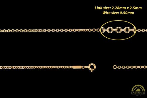 2.28mm Cable Chain in Fairmined Gold