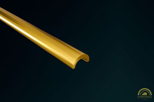 Rendering of 2.15mm x 1.00mm Channel Wire in Fairmined Yellow Gold from RIVA Precision