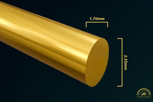 Specifications of 2.35mm x 1.70mm Oval Wire in Fairmined Yellow Gold from RIVA Precision