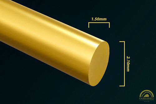 Specifications of 2.10mm x 1.50mm Oval Wire in Fairmined Yellow Gold from RIVA Precision