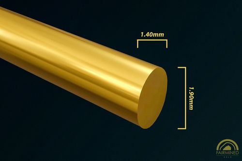 Specifications of 1.90mm x 1.40mm Oval Wire in Fairmined Yellow Gold from RIVA Precision