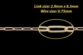 2.9mm Round-Wire Paper Clip Chain in Fairmined Gold By the Inch