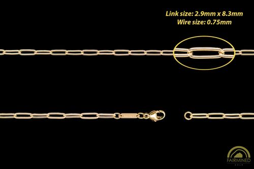 2.9mm Round-Wire Paper Clip Chain in Fairmined Gold