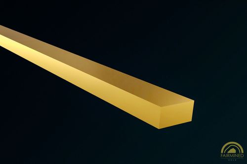Rendering of 3.60mm x 1.8mm Flat/Rectangular Wire in Fairmined Yellow Gold from RIVA Precision