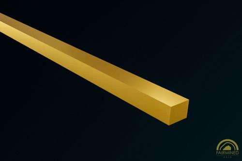 Rendering of 2.20mm x 1.70mm Rectangular Wire in Fairmined Yellow Gold from RIVA Precision