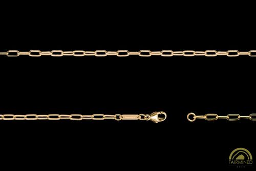 2.6mm Flat Paper Clip Chain in Fairmined Gold