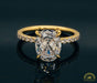 Photo of Oval Diamond Pavé Engagement Ring Semi-Mount in Fairmined Yellow Gold from RIVA Precision