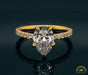 Photo of Pear-Shaped Diamond Pavé Engagement Ring Semi-Mount in Fairmined Yellow Gold from RIVA Precision