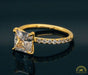 Alternate view of Princess Cut Diamond Pavé Engagement Ring Semi-Mount in Fairmined Yellow Gold from RIVA Precision