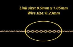 0.9mm Cable Chain in Fairmined Gold By the Inch