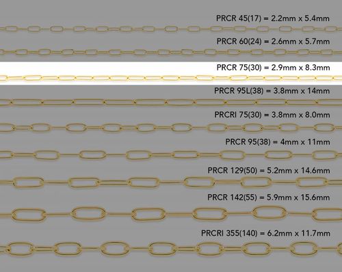 2.9mm Rounded Paper Clip Chain