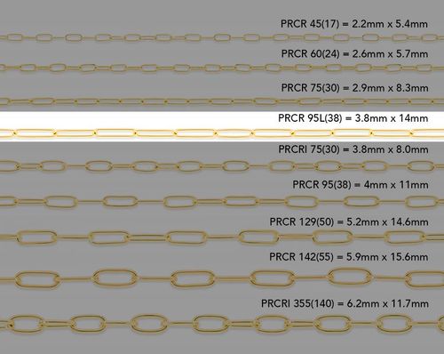 3.8mm Rounded Elongated Paper Clip Chain
