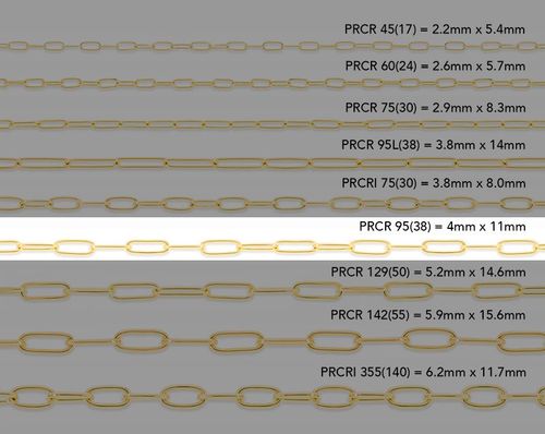 4mm Rounded Paper Clip Chain