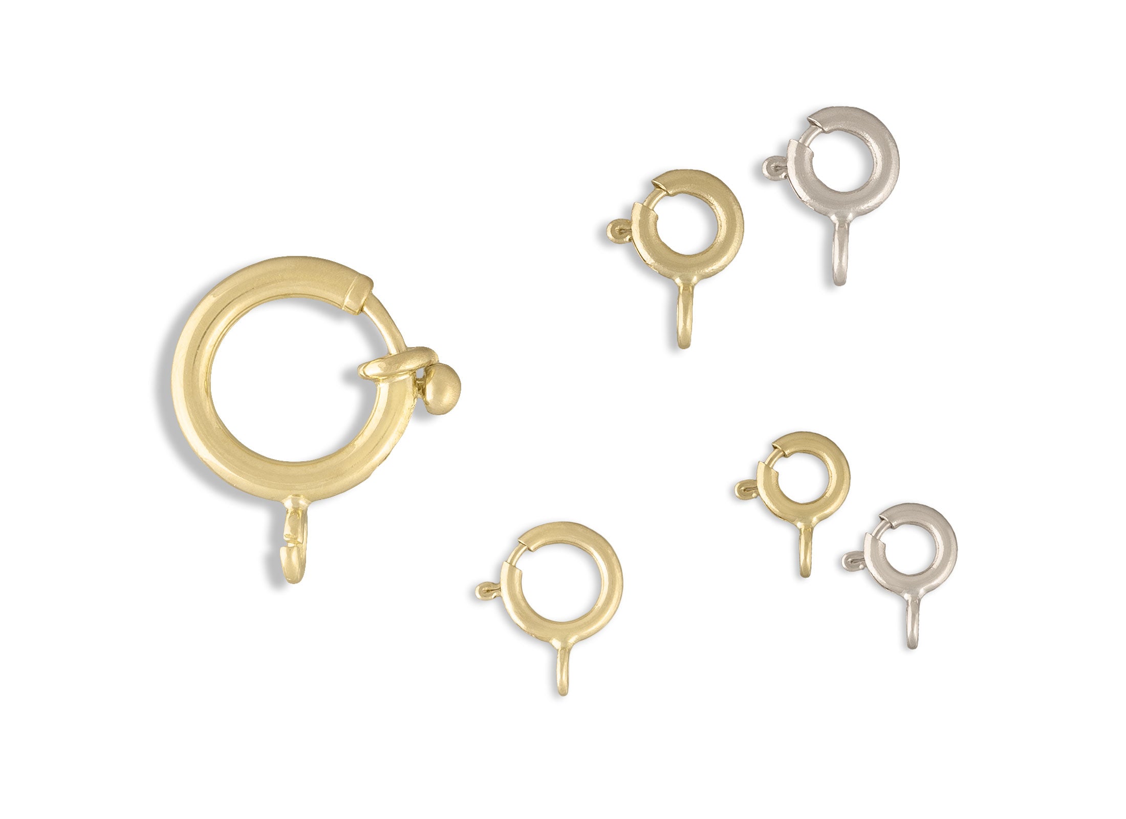 14K Solid Gold Spring Ring Clasp – Jewelry Making Findings, 14k Gold (Unbranded)